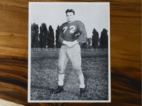 Portrait photo of Tony Golab from 1950s collected by Ottawa Rough Riders fan and collector Terry Dooner.