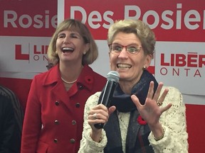 Premier Kathleen Wynne speaks the Ottawa-Vanier byelection campaign launch of Liberal candidate Nathalie Des Rosiers at Des Rosiers' campaign office on Montreal Road on Saturday, Oct 29, 2016.