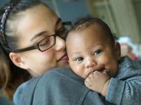 Seventeen-year-old mom, Kyara Stonach-O'Connor, is able to finish high school while her four-month-old son, Jahziah, is well looked after at the Mann Avenue Youville Centre in Ottawa. She is also involved in the vital Mom and Child Attachment Parenting Program at the centre - supported by proceeds from United Way. Fifty-five babies and 48 moms are in the program, which teaches the young moms about the specific emotional needs of the child beyond their physical needs. In addition, the United Way also helps support the addiction/mental health counselling program at the centre.