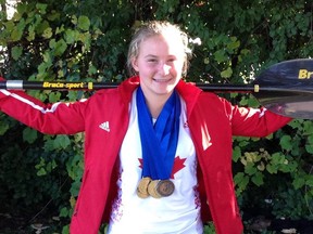 Sophia Jensen of the Cascades Club had a sensational international debut at the 25-country Olympic Hopes Regatta in Hungary, winning four gold, one silver and one bronze medals in women's canoe racing.