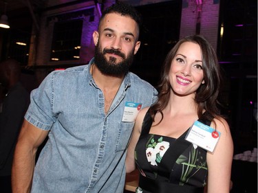 Steve Nesrallah from CrossFit Wolvish, with TV host and blogger Katrina Turnbull at Schmoozefest 2016.