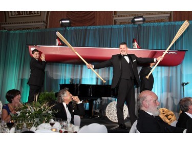 This Canadian Tire-donated canoe, autographed by Sophie Grégoire Trudeau, and paddles, signed by her and Prime Minister Justin Trudeau, fetched $4,600 at the live auction during the Nature Canada Ball held at the Fairmont Château Laurier on Friday, September 30, 2016.