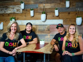 Ottawa entrepreneurs Melissa Shabinsky, Jordan O’Leary, Richard Valente and Nicola Wharton Valente are behind Raw Pulp + Grind in Little Italy.