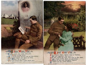 There was a booming postcard industry during the war, as soldiers sent their affections home to those they hoped were waiting.