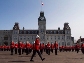 Members of the graduation class of Royal Military College of Canada parade during a graduating ceremony in Kingston, Ont., in a May 20, 2016, file photo.