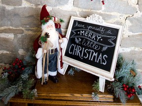 Stephanie Brown, who estimates she has close to 40 boxes of Christmas decorations, goes to town decorating the interior and exterior of the 1857 stone farmhouse.