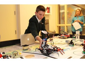 Ashbury College student and Lego Robotics club member Ewan Butterfield, 13, helped demonstrate his future-focused learning for arriving guests of The Ashbury Ball: 125th Celebration held Saturday, November 19, 2016.