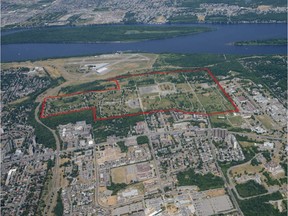 The former CFB Rockcliffe, which is being redeveloped as Wateridge Village, is bounded roughly by the Aviation Parkway to the west, the Sir George-Étienne Cartier Parkway to the north, the National Research Council campus to the east and Montreal Road to the south.