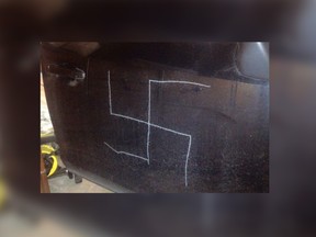 A photo of a swastika from a GoFundMe campaign.