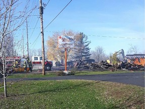 Fire destroyed a flea market on Highway 43 just outside Smiths Falls.