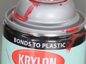 The easy-to-use spray nozzle on Krylon paint is only one reason this brand works so well. The paint itself sticks well to most surfaces- including plastic.