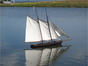 This model schooner Amy of Toronto was made by James Avon Smith, a well-known Canadian artist. It would be worth over $1,500 today.