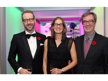 From left, Gerald Butts, principal secretary to the prime minister, with his wife, Jodi, and Mayor Jim Watson at The Ottawa Hospital Gala held at The Westin Ottawa on Saturday, November 5, 2016.