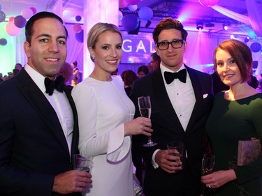From left, Kash Pashootan from First Avenue Advisory of Raymond James with Paige Ellis and gala committee member Nicholas Allaham, also with First Avenue Advisory of Raymond James, and Chloe Allaham at The Ottawa Hospital Gala held at The Westin Ottawa on Saturday, November 5, 2016.