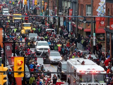 Ottawa RedBlacks 2016 Grey Cup Parade on Bank Street in Ottawa Tuesday Nov 29, 2016.