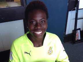 Goalkeeper Kayza Massey of Ottawa helped her native Ghana reach the quarterfinals at the recent FIFA U17 Women's World Cup of Soccer in Jordan.