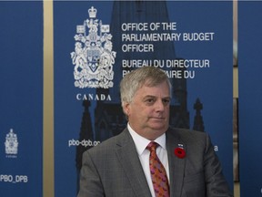 Parliamentary Budget Officer Jean-Denis Frechette is seen before speaking with the media, in Ottawa on Tuesday, November 1, 2016.
