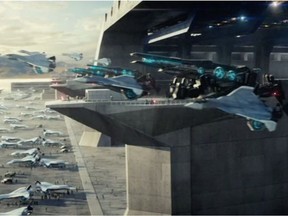 A still from the movie Independence Day: Resurgence, featuring futuristic fighter jets. (Photo courtesy: 20th Century Fox)