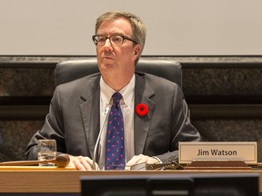 Mayor Jim Watson as councillors take part in the City of Ottawa's draft 2017 Budget being tabled at City Hall.