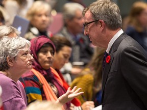 Mayor Jim Watson meets the public in the gallery as councillors take part in the City of Ottawa's draft 2017 Budget at City Hall.