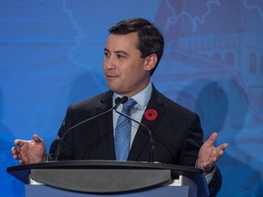 Conservative leadership candidate Michael Chong speaks during a Conservative leadership debate.