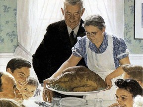 Detail from Norman Rockwell's famous 1943 painting ``Freedom From Want." (Shown as part of an exhibit at the National Museum of American Art.)
