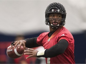 Ottawa Redblacks quarterback Henry Burris throws the ball during practice ahead of the 104th CFL Grey Cup in Toronto on Wednesday, November 23, 2016.