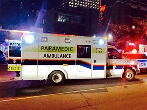 Paramedics responded to a series of collisions and drug and alcohol overdoses across the city overnight Friday, with several people taken to hospital.