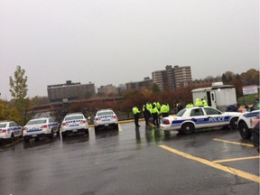 Police assemble for a morning briefing at Lincoln Fields on Thursday in the search for an 86-year-old woman with 'advanced dementia.'