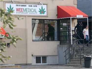 Ottawa police raid Wee Medical Dispensary Society at 293 St Laurent Blvd. in Ottawa Friday Nov 4, 2016.