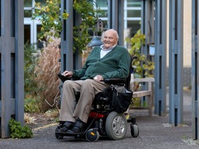 WWII vet Jack MacKenzie poses for a photo at the Perley Rideau Veteran's Health Centre in Ottawa Tuesday Nov 8, 2016.