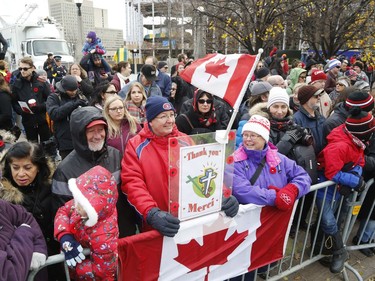 Scene at the National War Memorial on Remembrance Day.