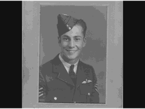 A portrait of Flt.-Sgt.  Stanley Spallin from when he signed up for the air force.