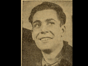 Newspaper clipping photo of Flt.-Sgt. Stanley Herbert Spallin.