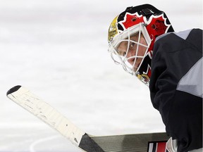 Ottawa Senators Craig Anderson during practice at Canadian Tire Centre in Ottawa Wednesday Nov 23, 2016.