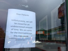 Sign posted on the Capital City Cannabis Clinic, which was robbed at gunpoint Oct. 27.