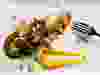 Chef Justin Wayâs wintry dish features braised Mariposa pork belly served with sour plums, sweet squash purÃ©e, roasted fennel, gnocchi and toasted squash seeds. The braising liquid consists of orange juice, star anise, cloves, allspice and cinnamon.