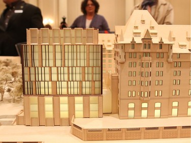 The Chateau Laurier in Ottawa is proposing a new addition to the landmark hotel.  It unveiled its redesigned plans at the Chateau Laurier, November 17, 2016.  Photo by Jean Levac  ORG XMIT: 125346