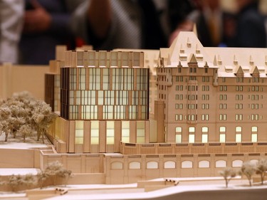 The Chateau Laurier in Ottawa is proposing a new addition to the landmark hotel.  It unveiled its redesigned plans at the Chateau Laurier, November 17, 2016.  Photo by Jean Levac  ORG XMIT: 125346