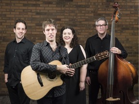 The Lucas Haneman Express, from left, Jeff Asselin, Lucas Haneman, Megan Laurance and Martin Newman are photographed in the OC Sessions space at the Ottawa Citizen Tuesday, November 29, 2016. (Darren Brown/Postmedia) Assignment 125449