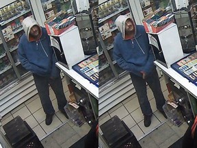 he Ottawa Police Service Robbery Unit is investigating the recent robbery of a gas station and is seeking the public's assistance in identifying the suspect responsible.

On November 2, 2016, at approximately 1:45 am, a lone male suspect entered a gas station situated along the 200 block of Rideau Street. The suspect made a demand for cash and cigarettes, and indicated he had a gun. No weapon was seen. The suspect fled with an undisclosed quantity of cash. There were no injuries.

The suspect is described as being a white male, 30-35 years old, 5'5"(165 cm), slim build, moustache, English speaking. At the time he wore black shoes, blue jeans, blue jacket over a light grey hooded sweatshirt with the hood lined in red