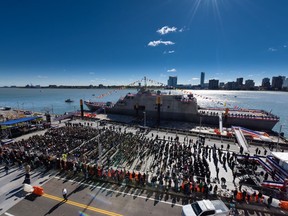 The  Navy's newest  Freedom-variant littoral combat ship, USS Detroit (LCS 7) is commissioned. LCS-7 is the sixth U.S. ship named in honor of city of Detroit. (U.S. Navy photo courtesy of Lockheed Martin/Released)