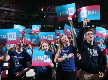 Over 16,000 students and educators gathered for We Day at Canadian Tire Centre in Ottawa Wednesday Nov 9, 2016.