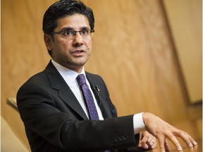 Yasir Naqvi, MPP for Ottawa-Centre and Ontario's Attorney General, speaks with the Ottawa Citizen editorial board Friday, September 23, 2016.