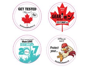 Suggested designs for condom wrappers from Ottawa Public Health