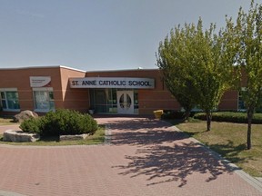 A technical glitch Tuesday morning December 13, 2016, sent automated phone calls to parents of the 681 students who attend St. Anne Catholic elementary school in Kanata, reporting the students were absent. Google Street View