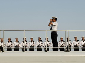 This file photo from August 2006 shows members of China's navy during a port visit at CFB Esquimalt. Canadian Forces photo.