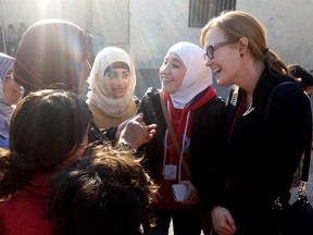 Jessie Thomson- director of CARE Canada's humanitarian assistance and emergency team- at work in Lebanon.