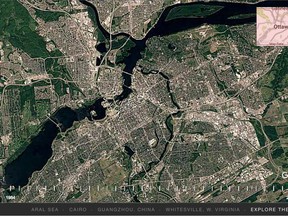 Google's latest online toy allows anyone to see a 30-year sequence of satellite photos of virtually anywhere on Earth. This is a closeup view of Ottawa in 2016