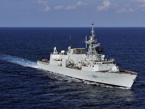 This 2009 file photo shows HMCS Fredericton taking part in a Combined Task Force 150 operation. Photo courtesy DND